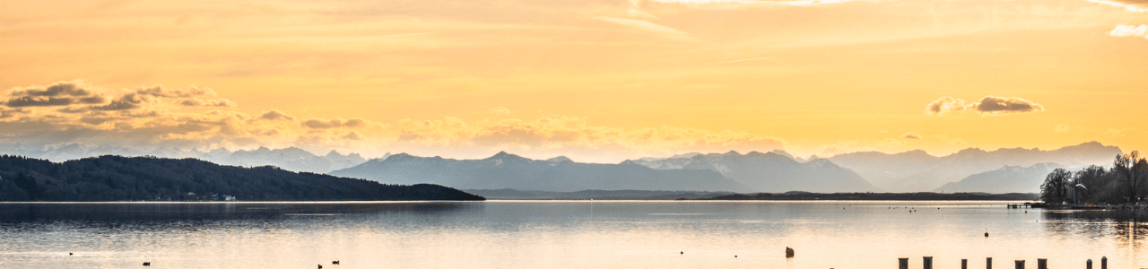 Sonnenaufgang am Starnberger See bei Zahnarztpraxis Dr. von Finckenstein